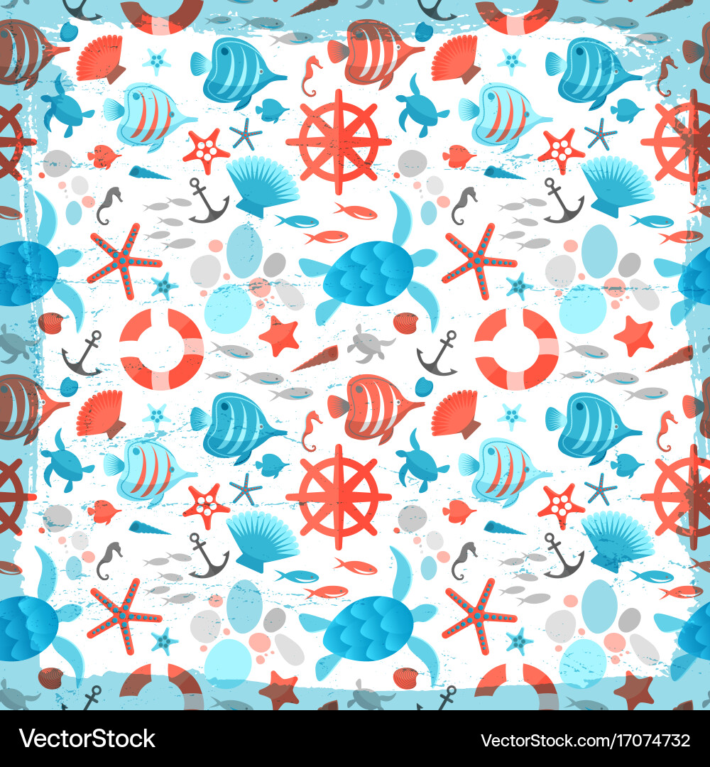 Marine Abstract Seashell Pattern vector image