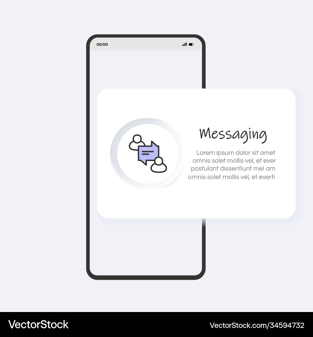 Messaging line icon or button Messaging line icon or button vector image
