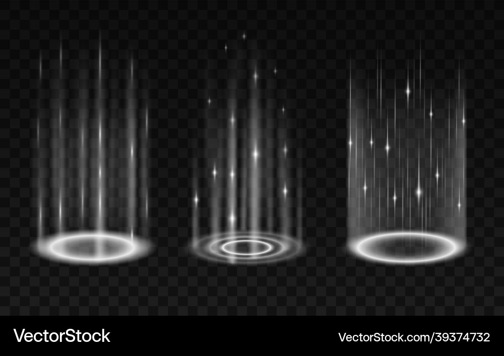 Realistic portals set isolated on dark background Realistic portals set isolated on dark background vector image