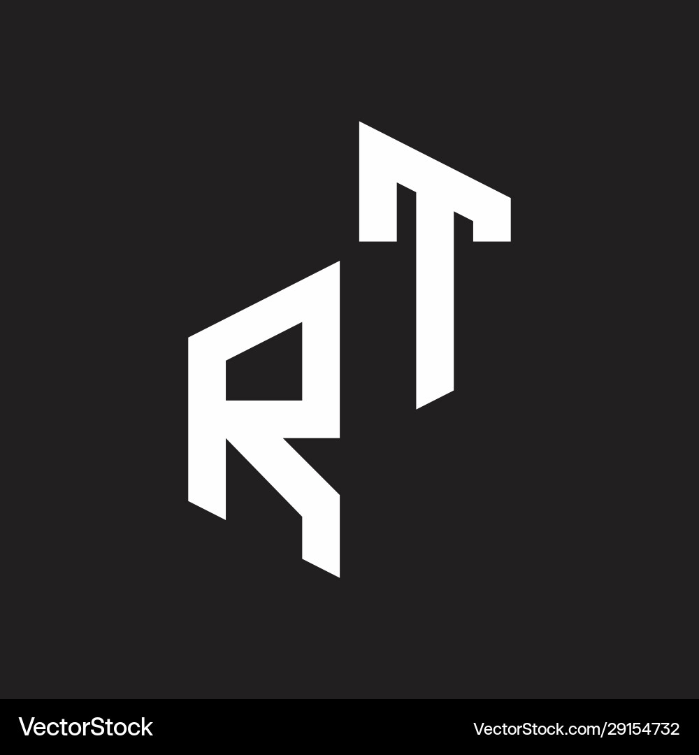 Rt initial letters logo monogram with up to down vector image