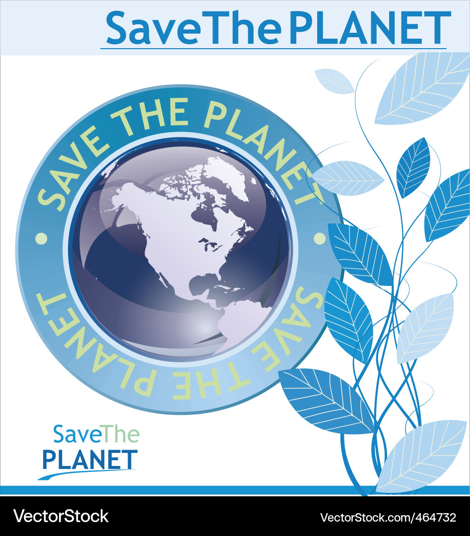 Save the planet background vector image