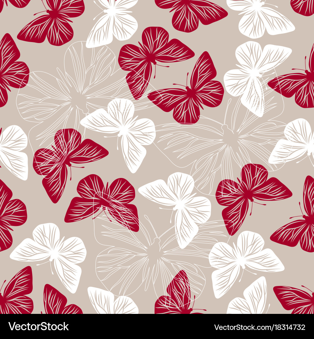 Seamless pattern with butterflies Vector Image