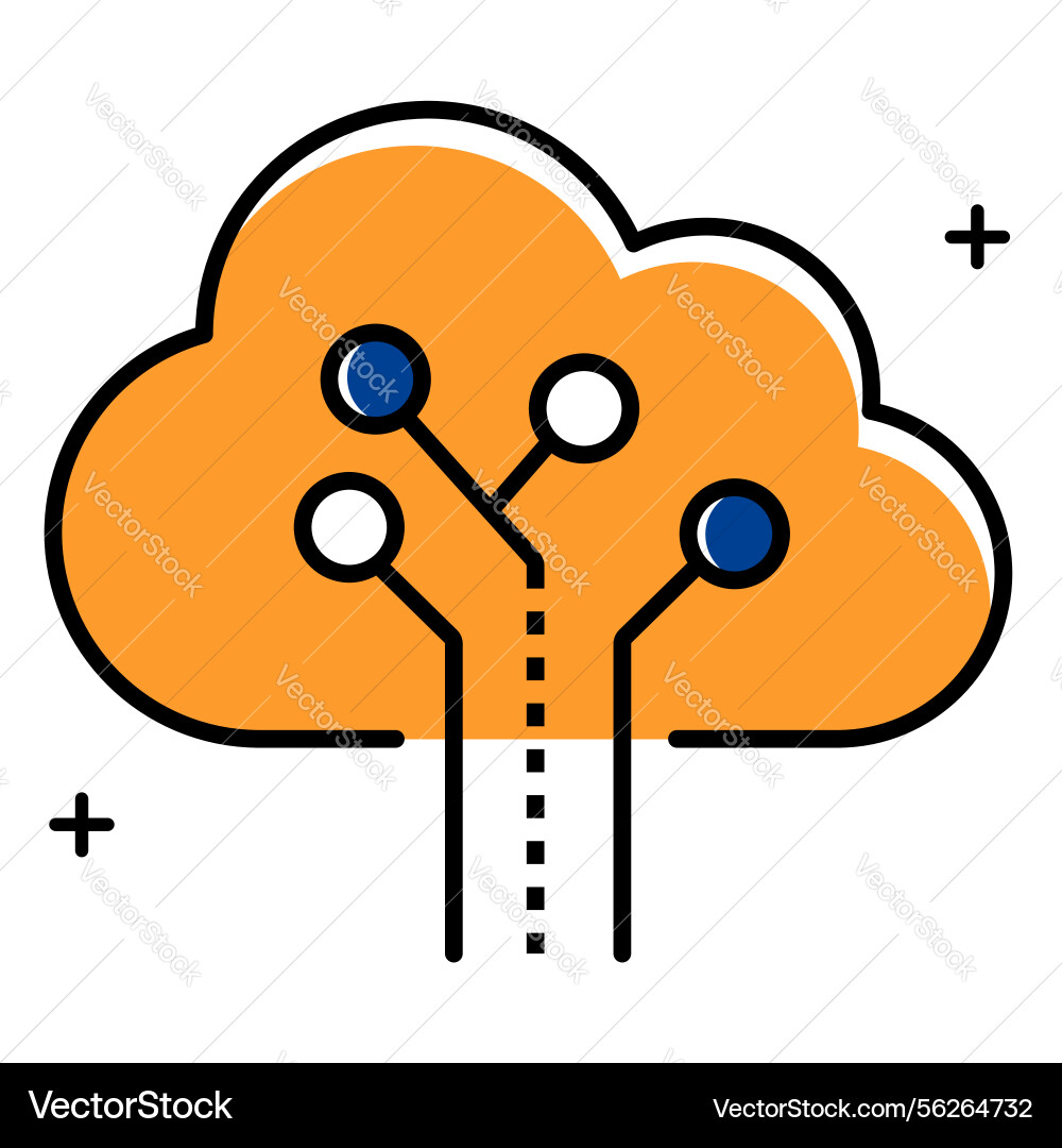 Secure cloud data storage system icon design Secure cloud data storage system icon design vector image