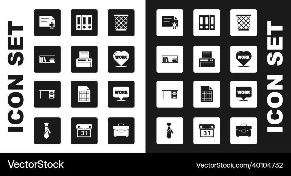 Set trash can printer shelf with books Set trash can printer shelf with books vector image