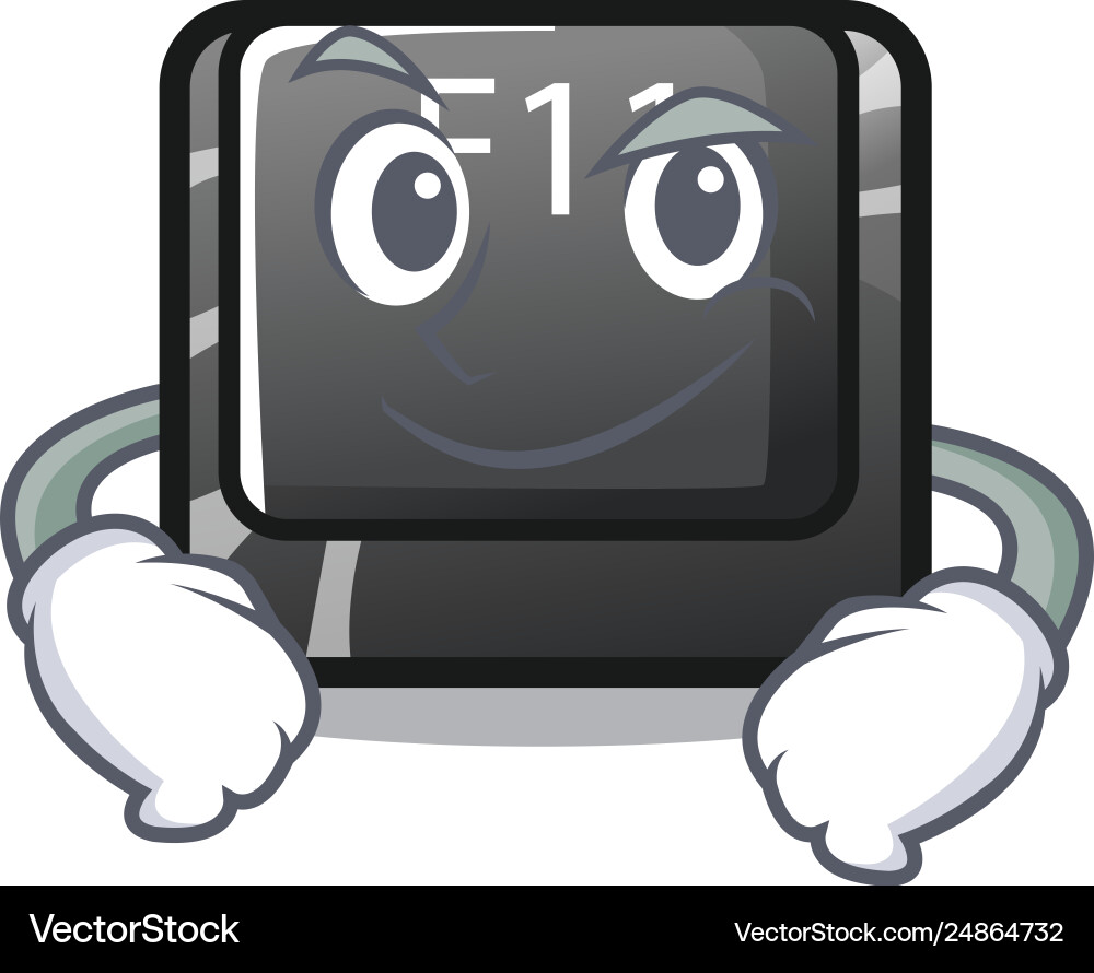 Smirking f11 button in character shape vector image