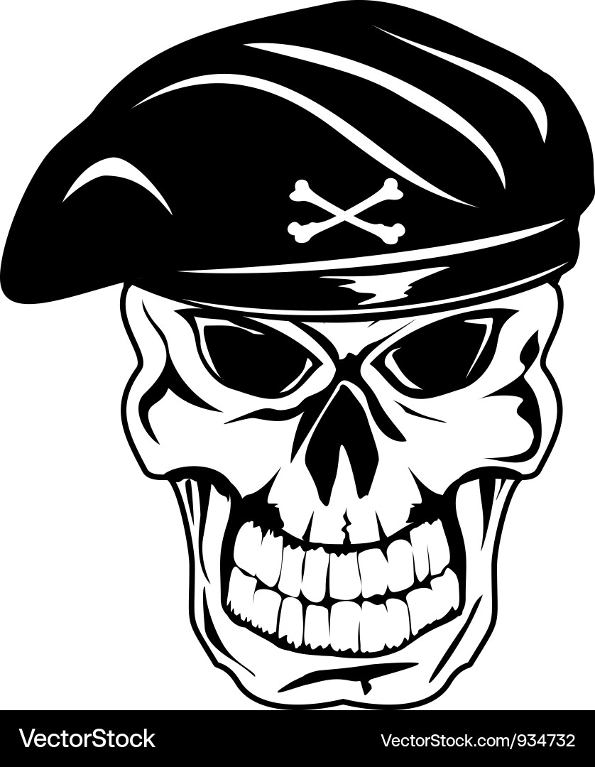 Soldier Skull with Beret vector image