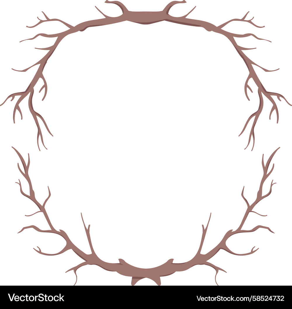 Tree Branch Circle Frame Vector Image