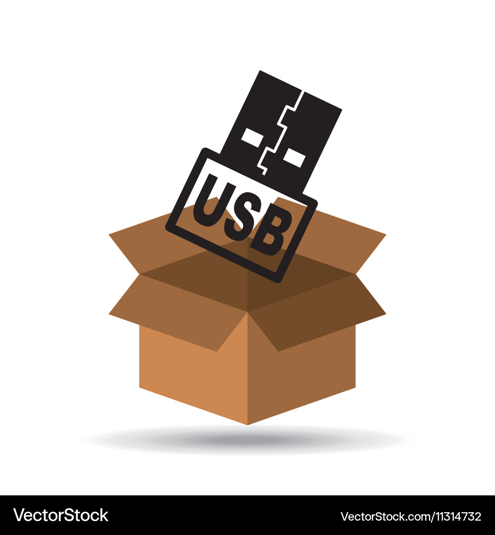 Usb memory backup icon design vector image