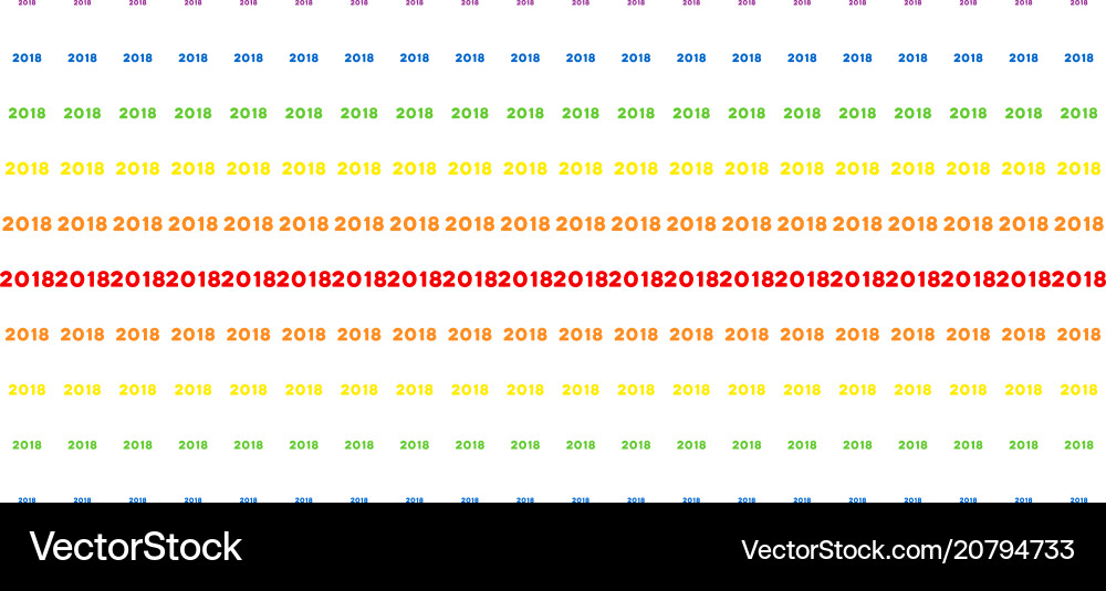 2018 year text shape halftone spectrum array vector image