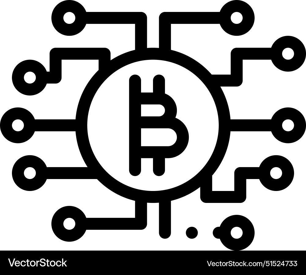 Bitcoin icon thin linear style design isolated Bitcoin icon thin linear style design isolated vector image