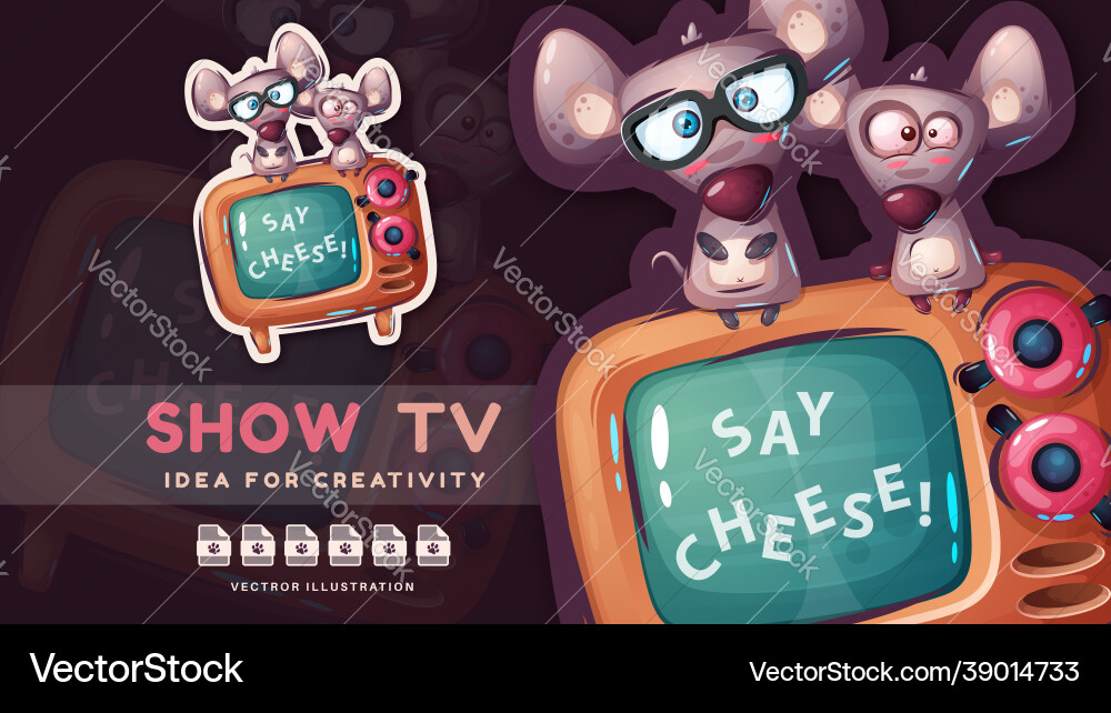 Cartoon character funny rat show tv - pretty Vector Image
