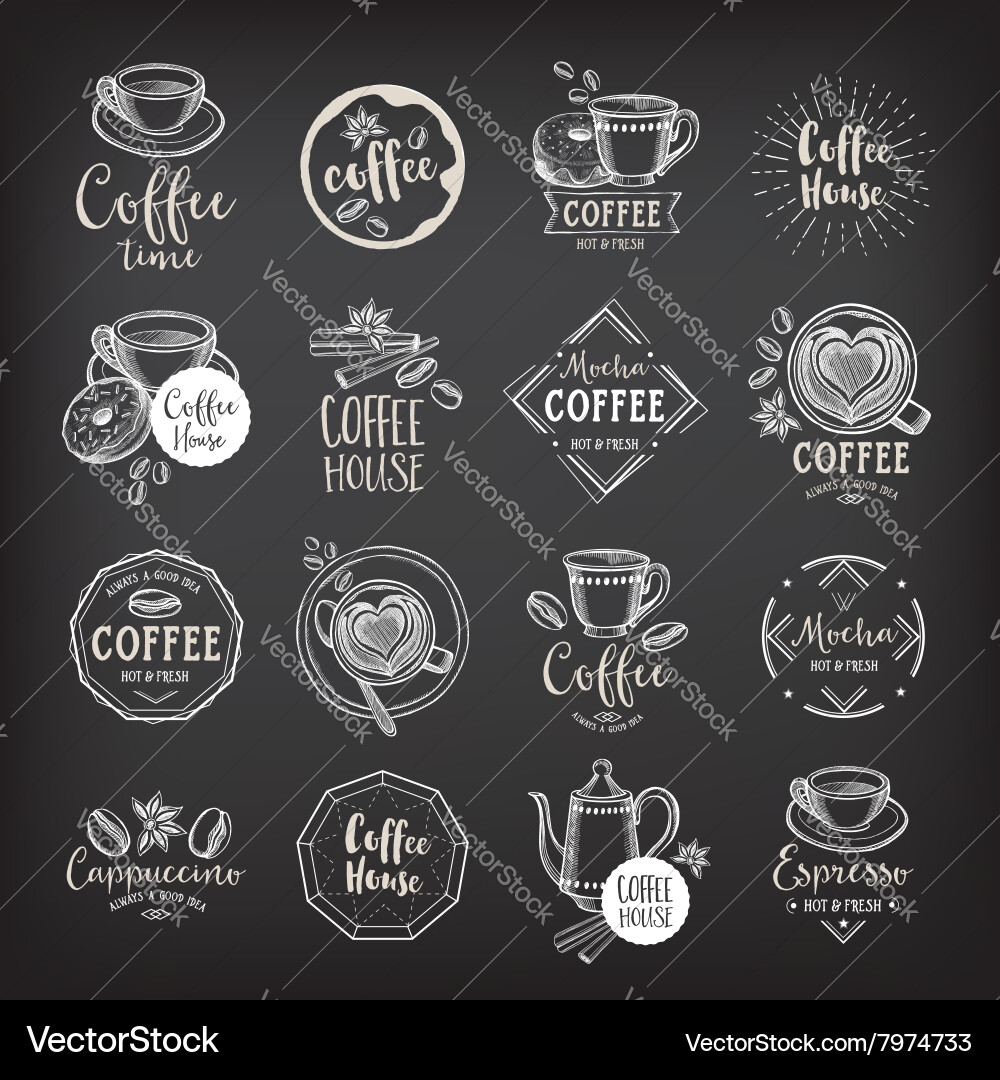 Coffee Shop Badges & Labels Vector Image