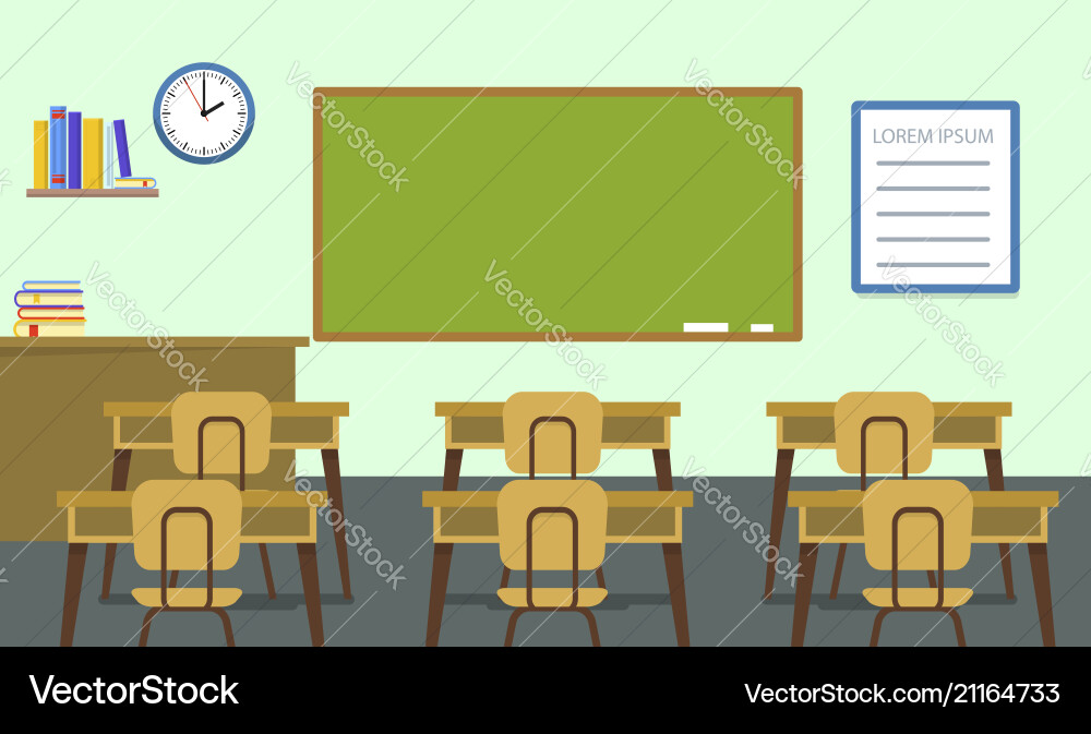 Empty classroom background flat style Empty classroom background flat style vector image