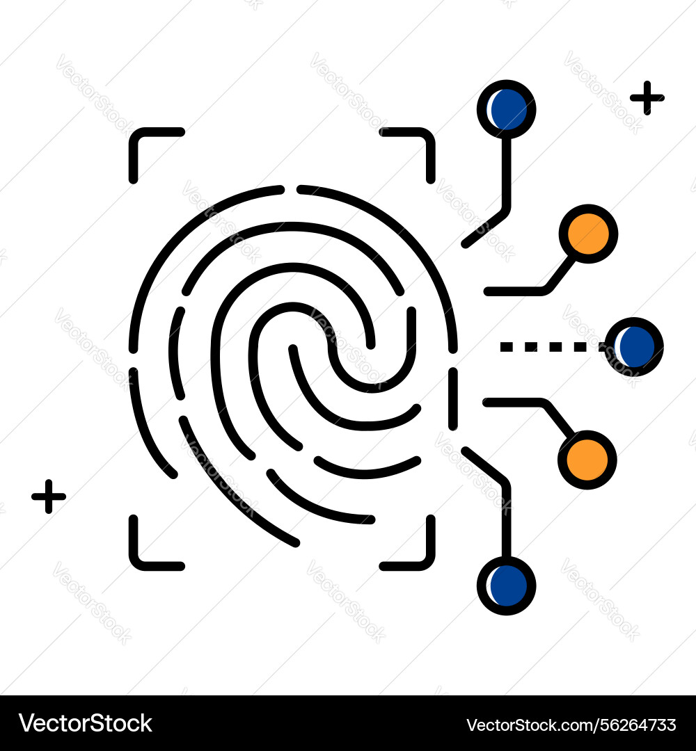 Fingerprint biometrics digital security access Fingerprint biometrics digital security access vector image
