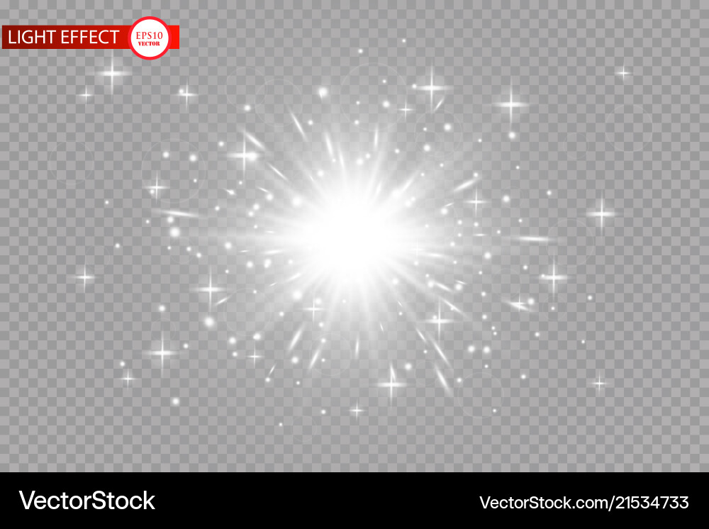 Glow light effect starburst with sparkles Glow light effect starburst with sparkles vector image