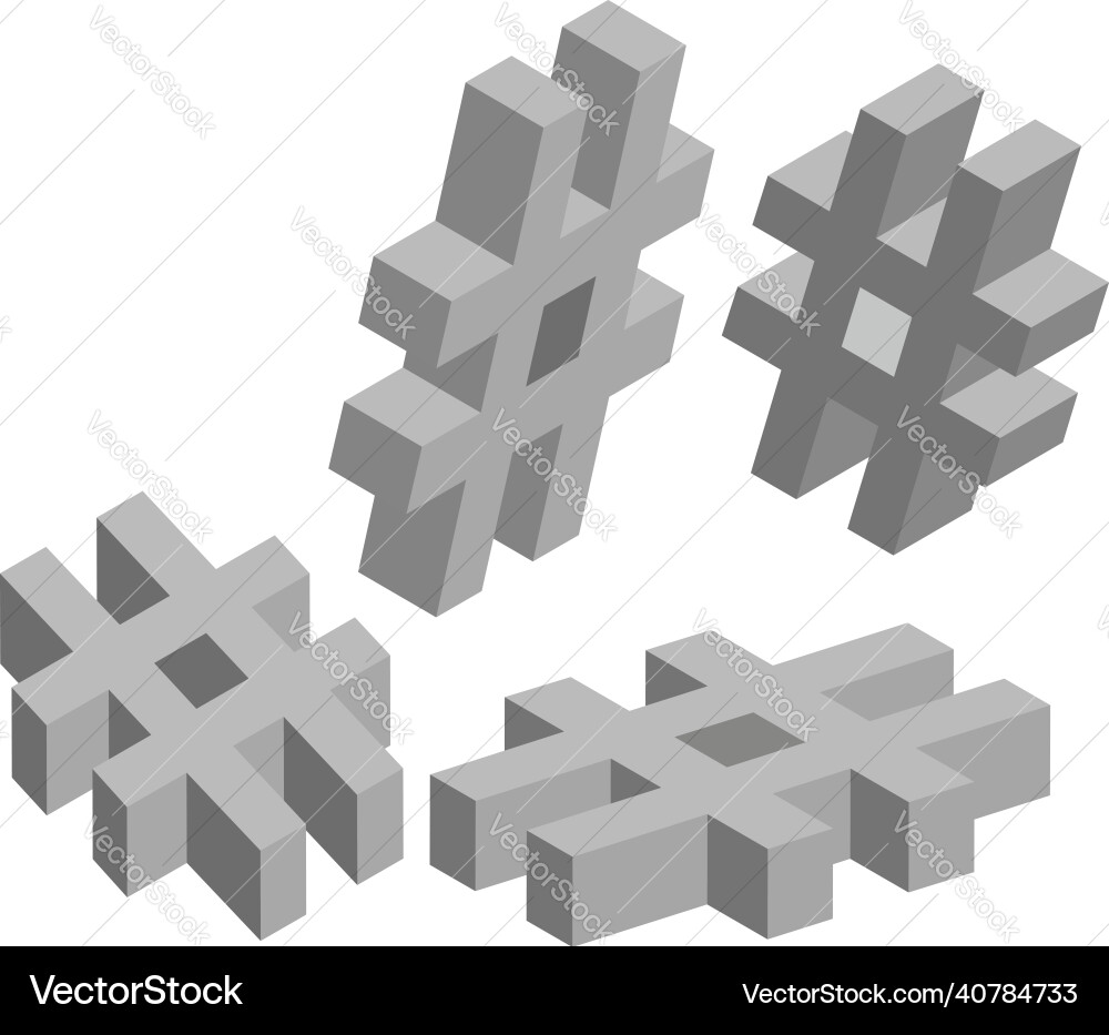 Isometric number symbol template for creating Isometric number symbol template for creating vector image