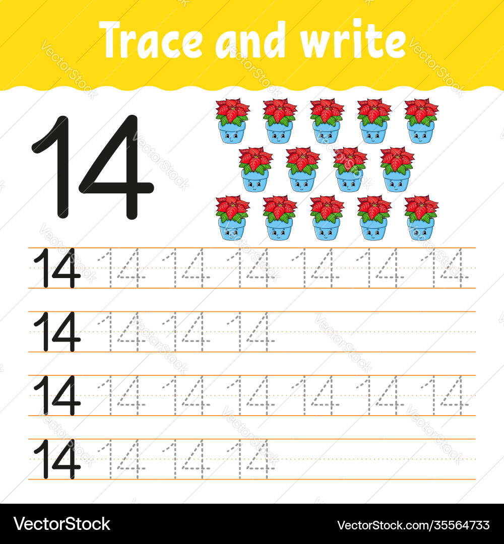 Learn numbers trace and write winter theme Learn numbers trace and write winter theme vector image