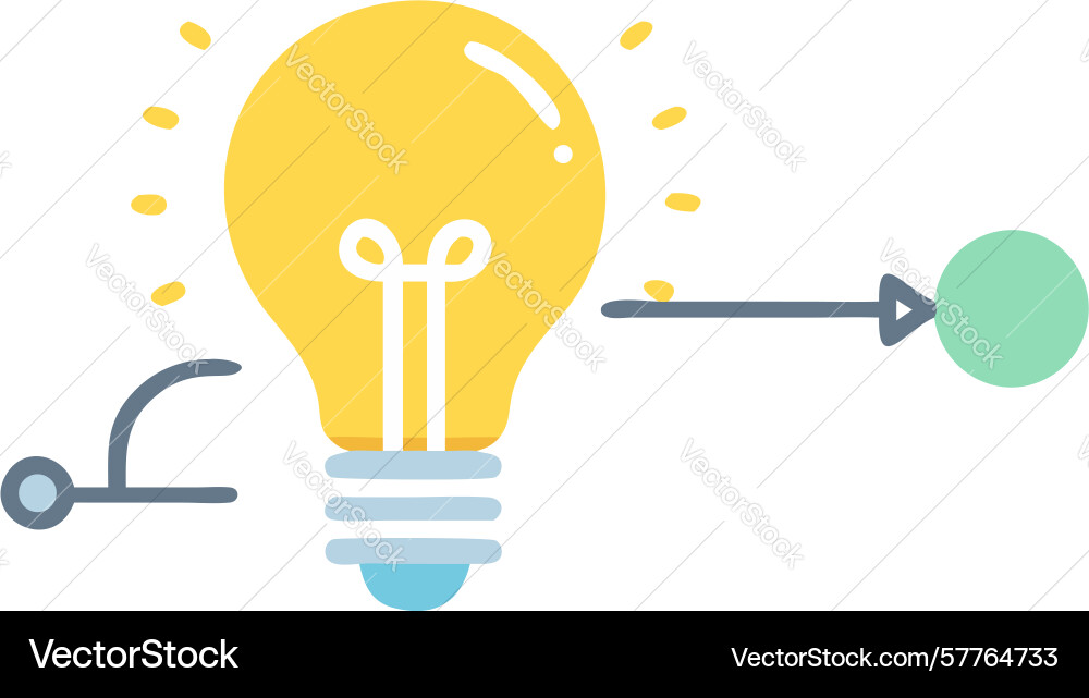 Light bulb with connected arrow idea path design Vector Image