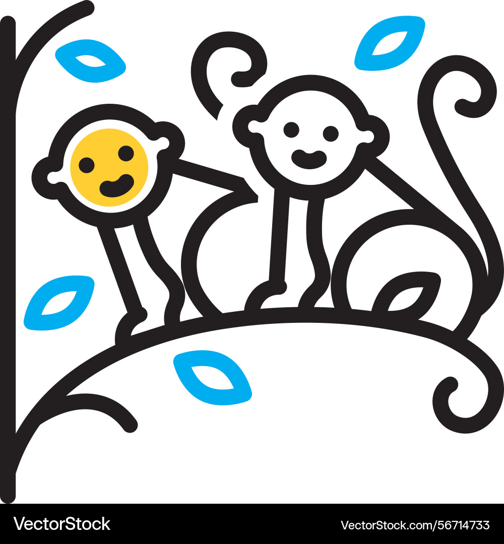 Monkey set on tree vector image