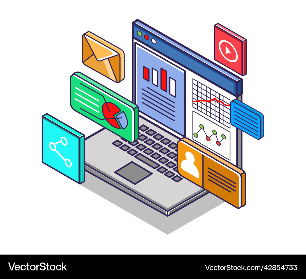Professional computer data analyst Professional computer data analyst vector image