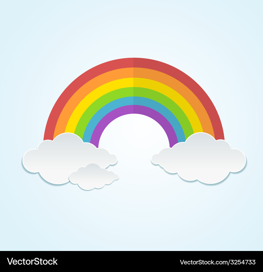 Rainbow Clouds Flat Style Royalty Free Vector Image