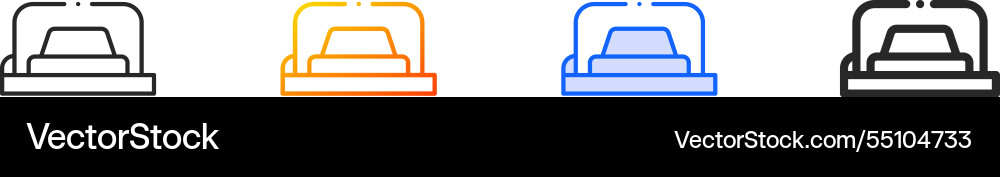 Red button iconthin linear gradient blue stroke Red button iconthin linear gradient blue stroke vector image