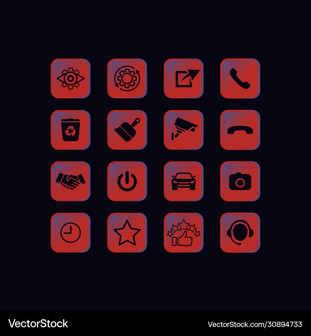 Set communication icons modern button vector image