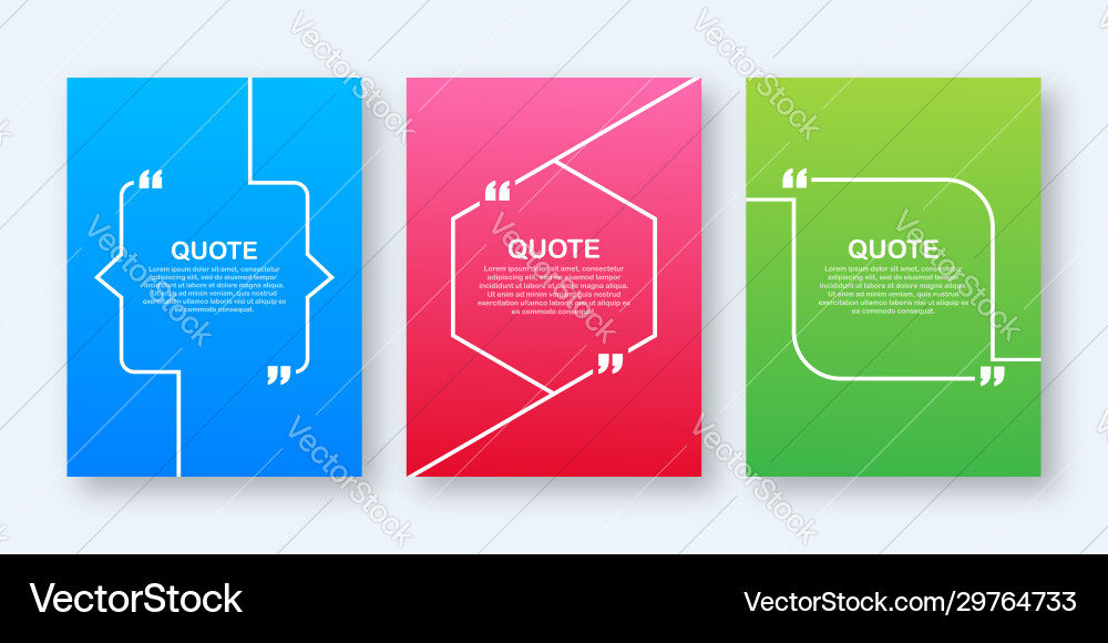 Set quote frames blank template with print Vector Image
