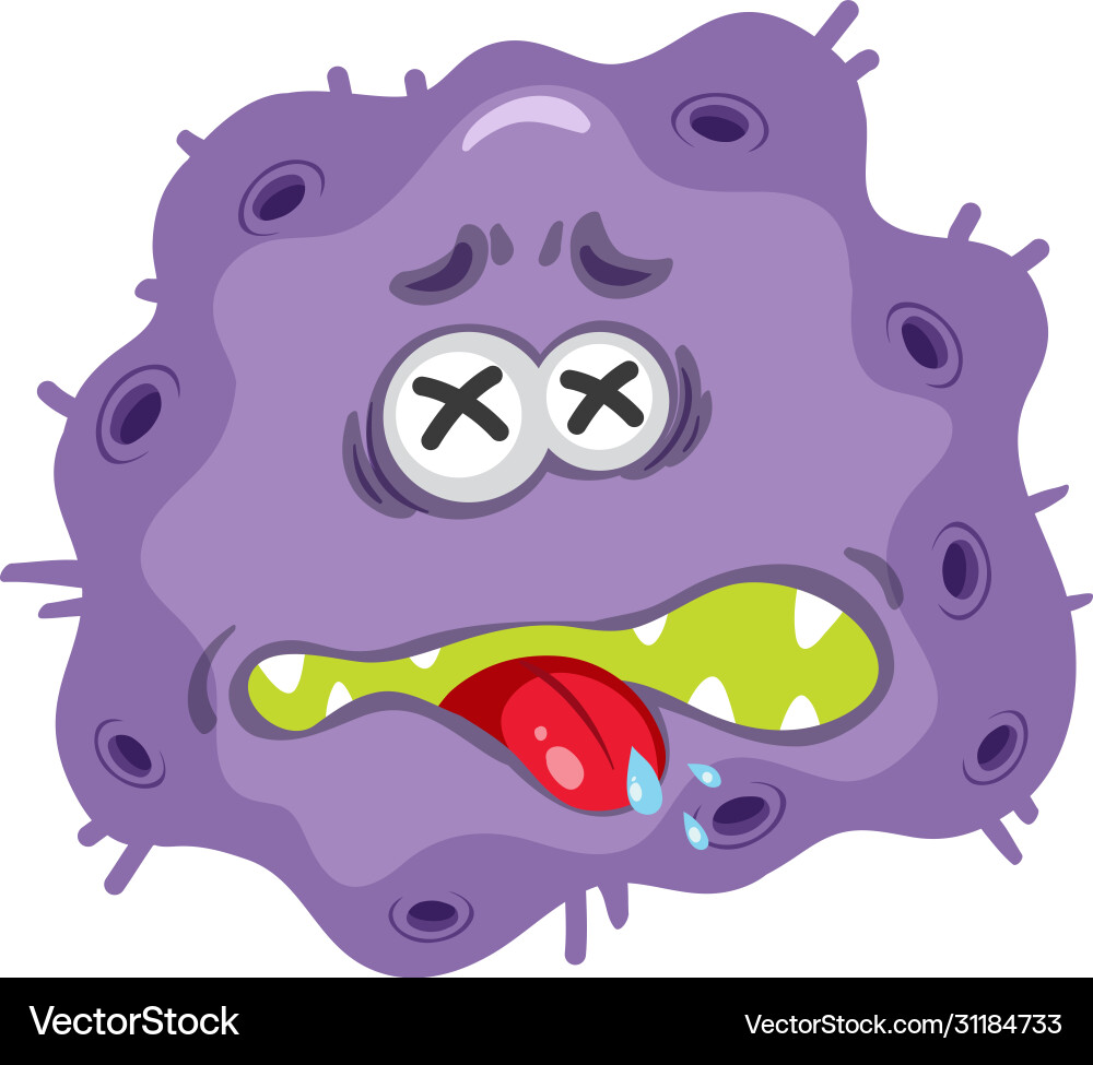 Single cell virus with expression on face Vector Image