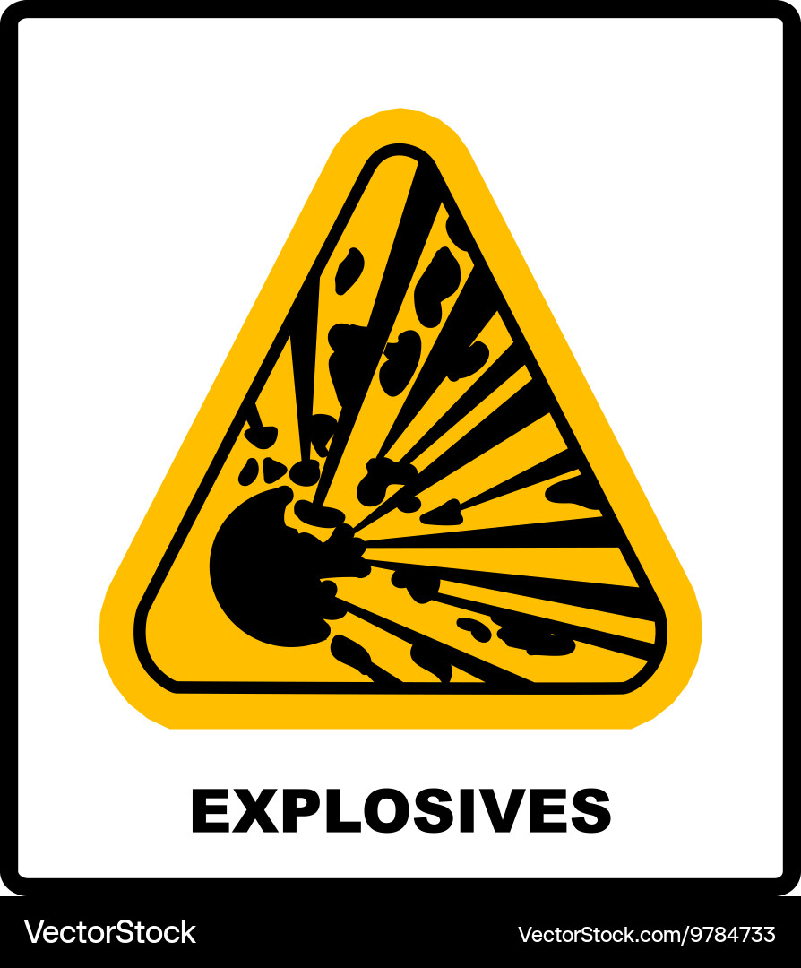 Symbol of the explosion in triangle Vector Image