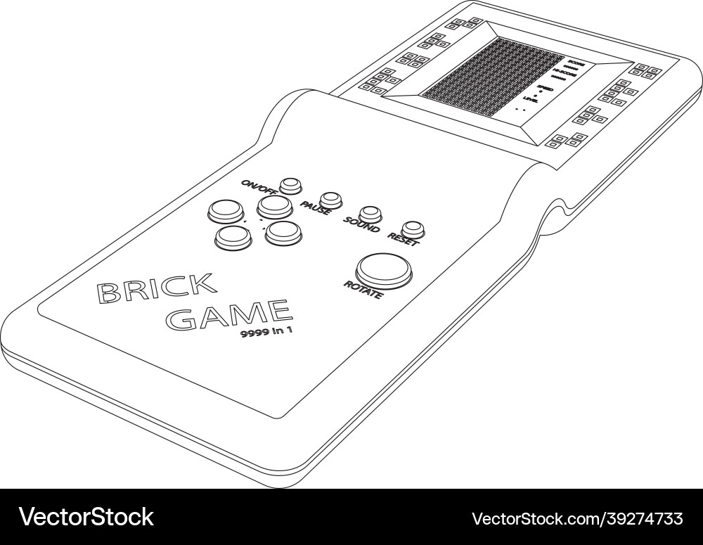 Tetris toy analog video game console vector image