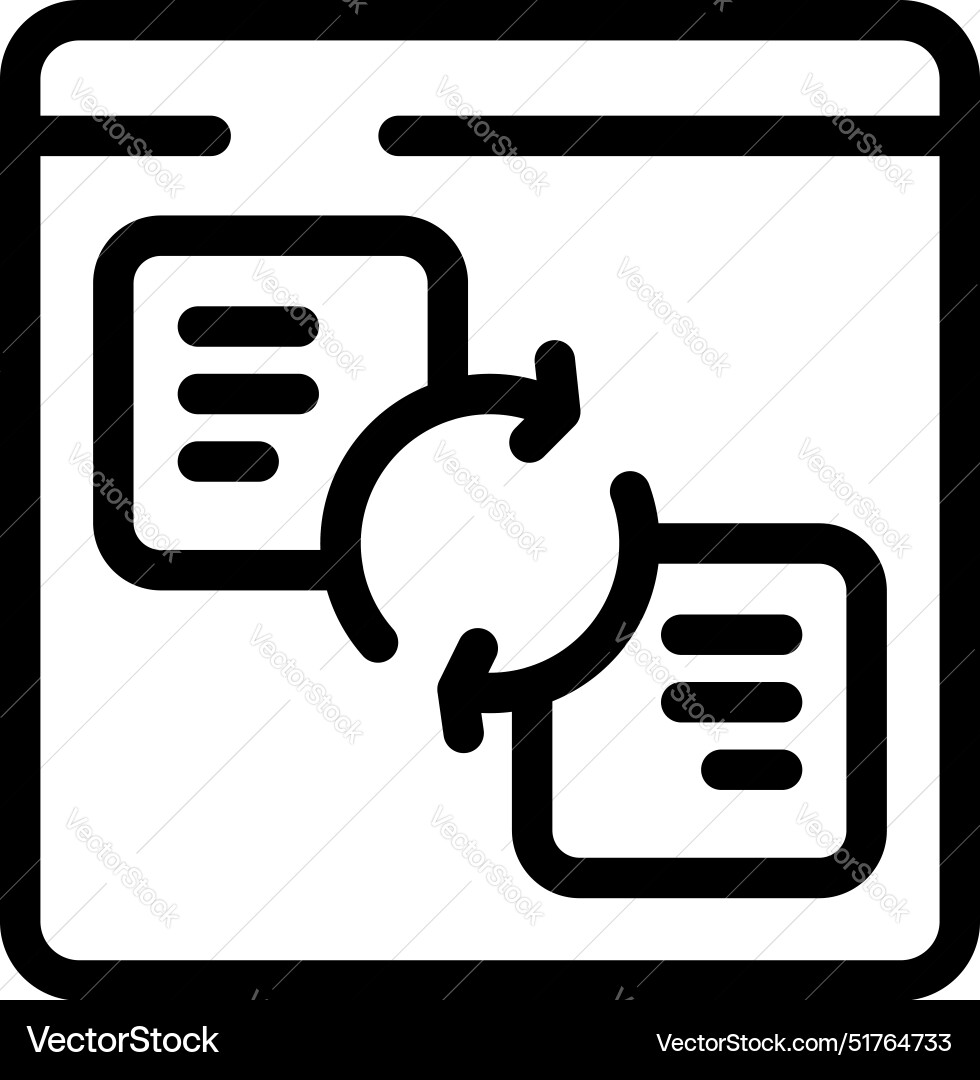 Website content management system exchanging data Website content management system exchanging data vector image