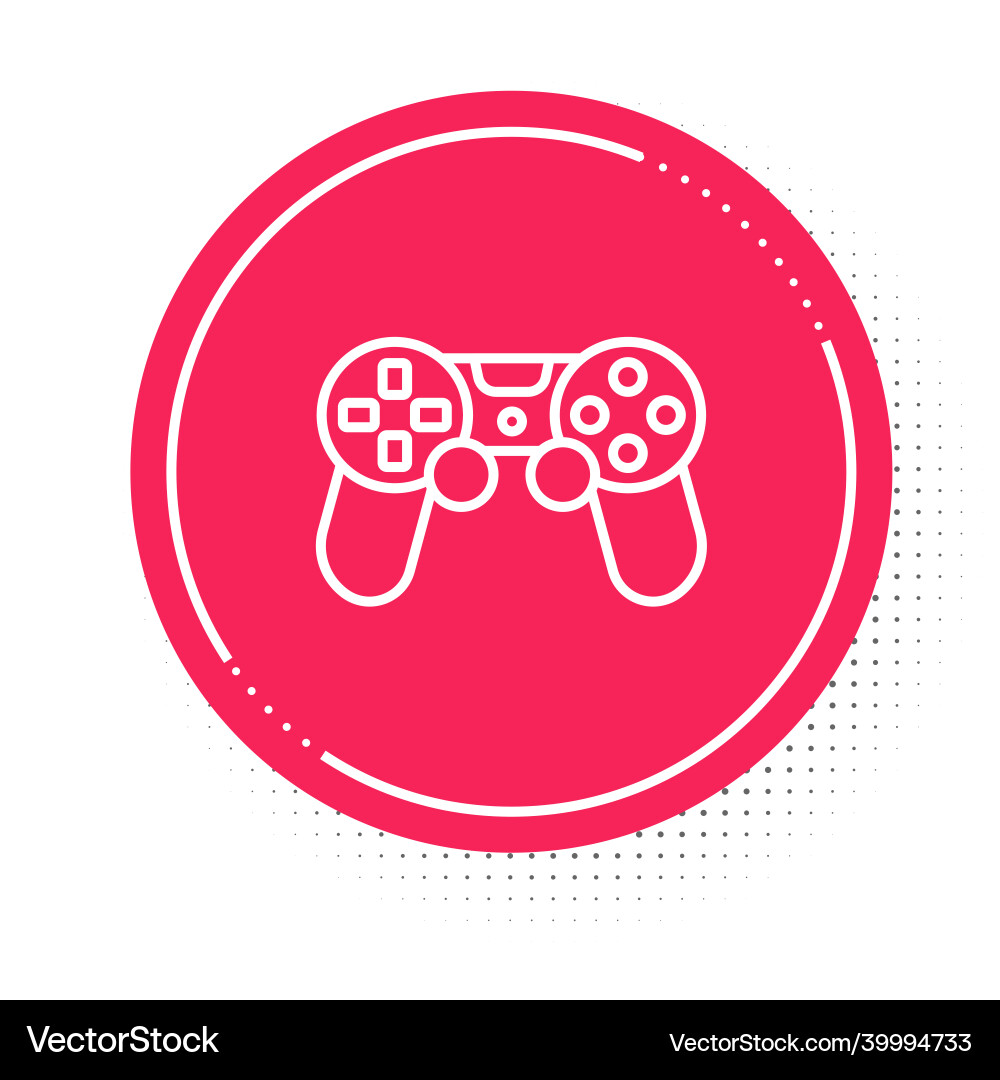 White line game controller or joystick Vector Image