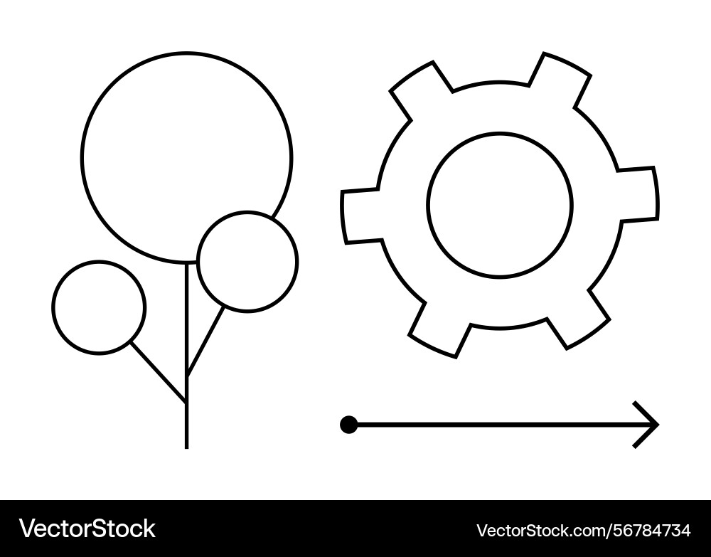 Abstract representation of innovation with tree Abstract representation of innovation with tree vector image
