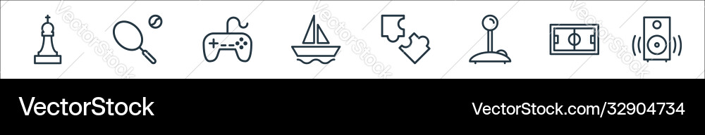 Activities line icons linear set quality vector image