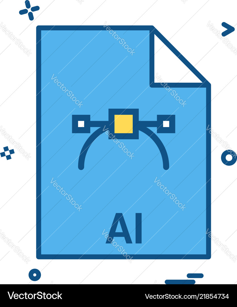 Ai file extension format icon design vector image
