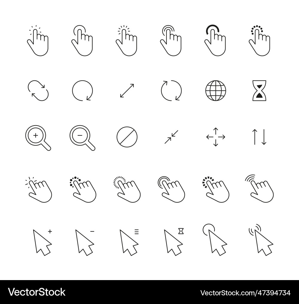 Click cursor icons computer clicking pointer icon Click cursor icons computer clicking pointer icon vector image
