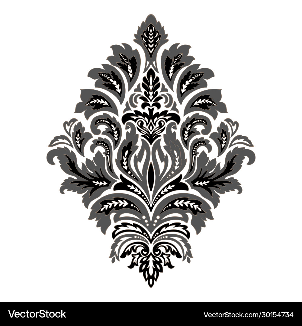 Damask element isolated central Damask element isolated central vector image