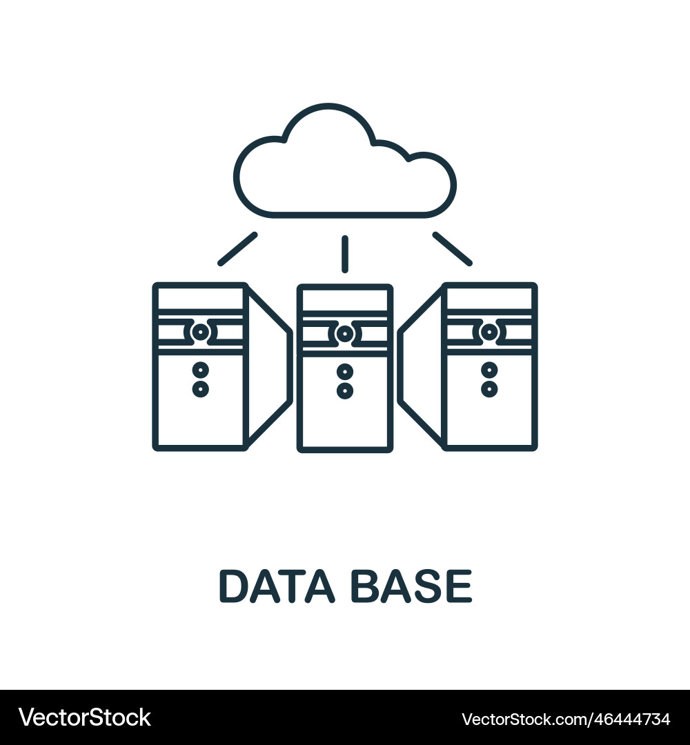 Database line icon element sign from networking Database line icon element sign from networking Vector Image