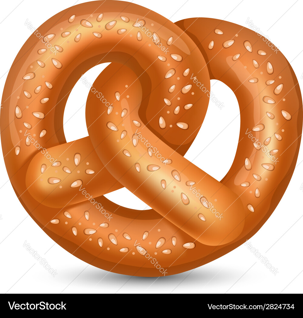 Delicious Pretzel - Baked Treat Vector Image