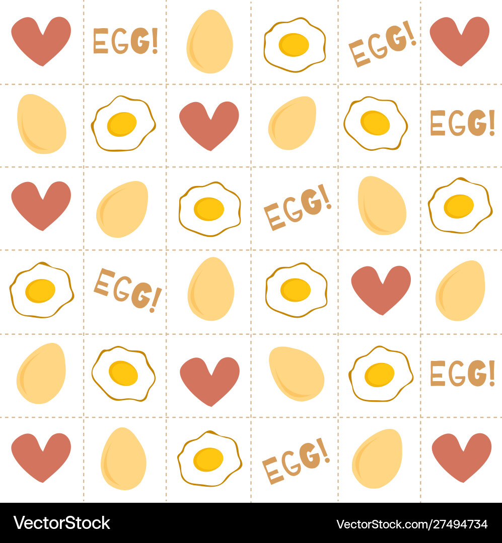 Eggs and letters heart patterns Vector Image