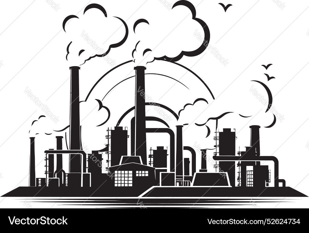 Environmental disaster factory air pollution Vector Image