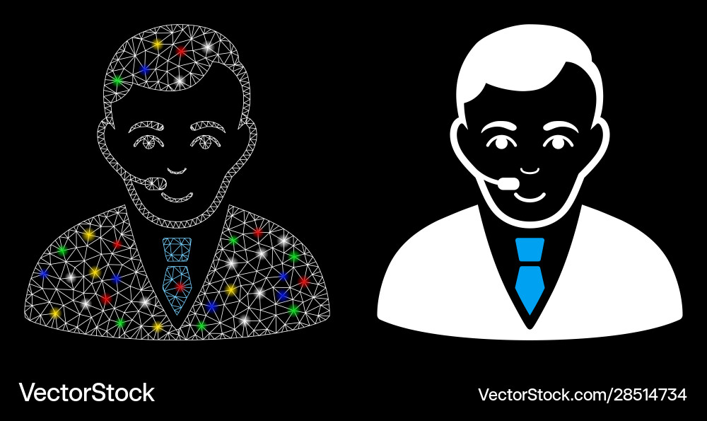 Flare mesh wire frame operator icon with Flare mesh wire frame operator icon with vector image