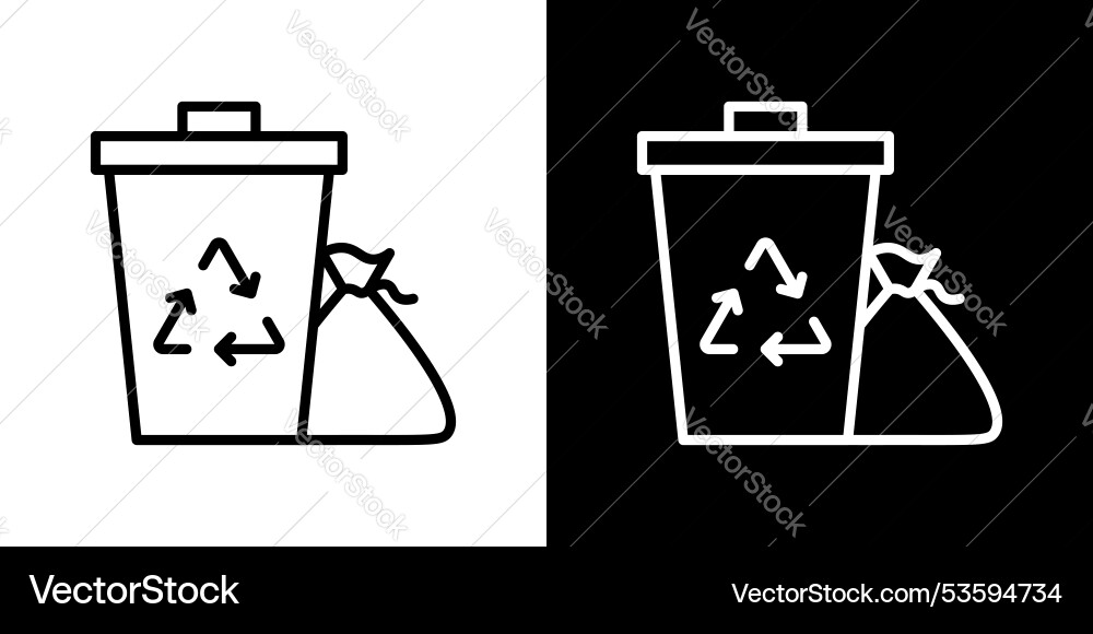 Garbage thin line icon set Vector Image