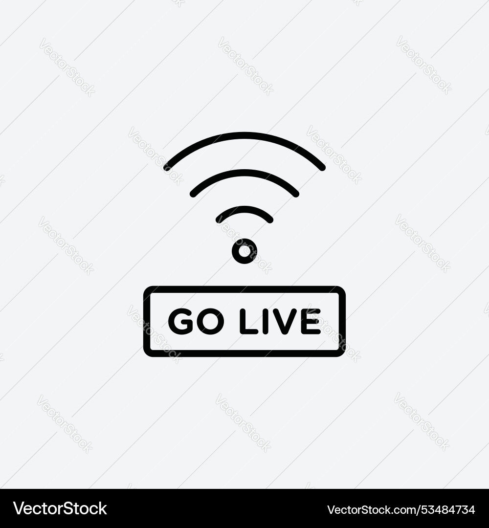 Go liveline in thin line black color flat simple Vector Image
