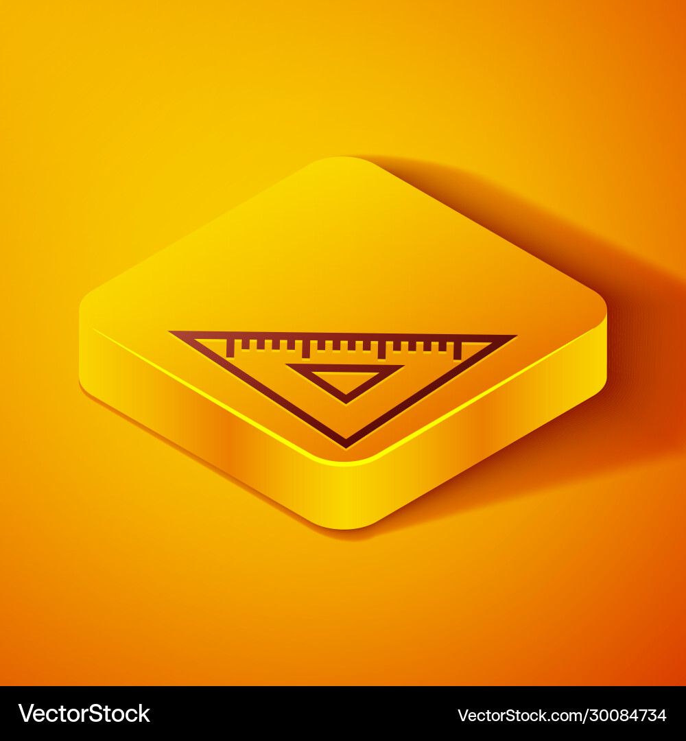 Isometric line triangular ruler icon isolated Vector Image