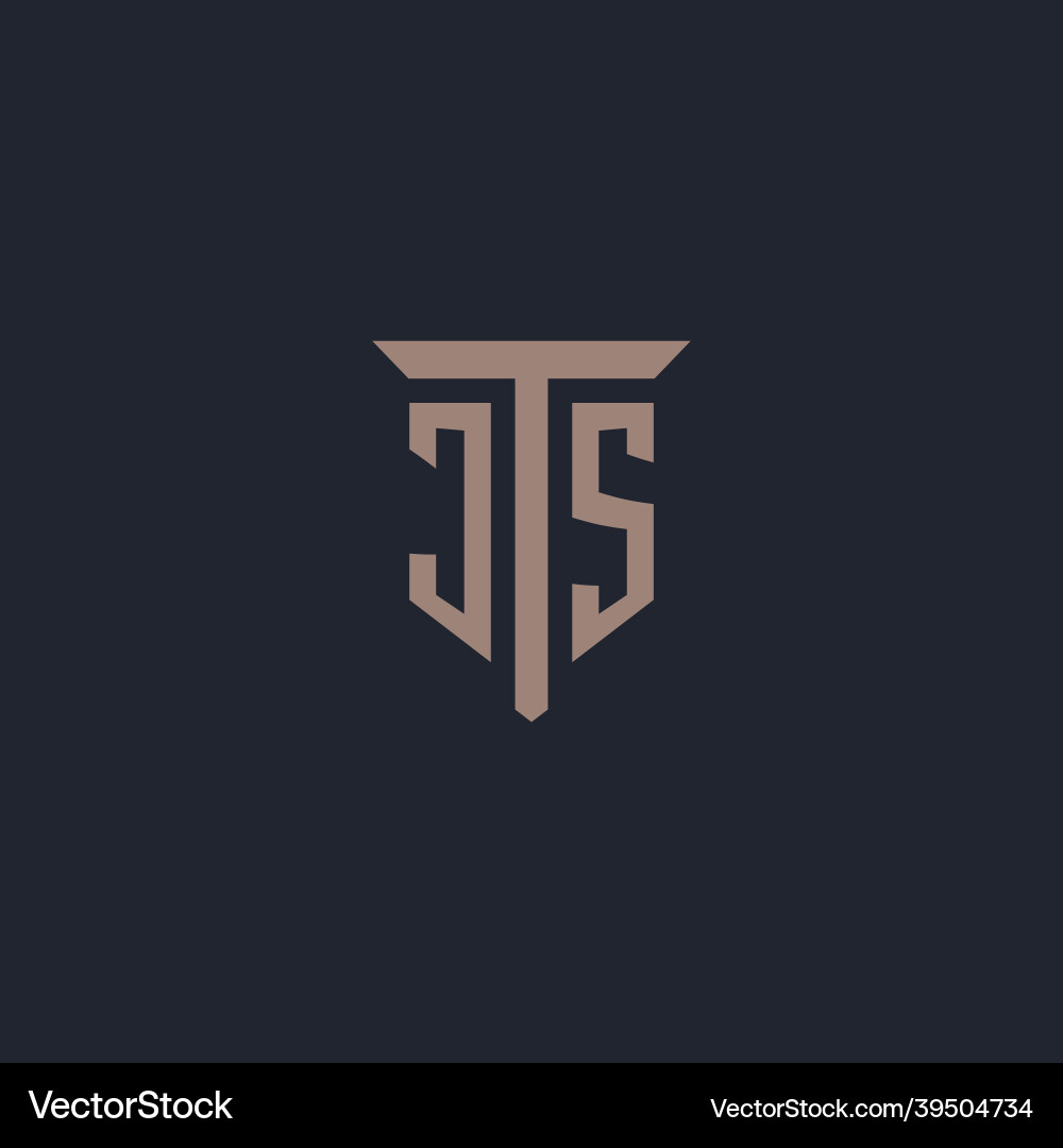 Js initial logo monogram with pillar icon design Vector Image