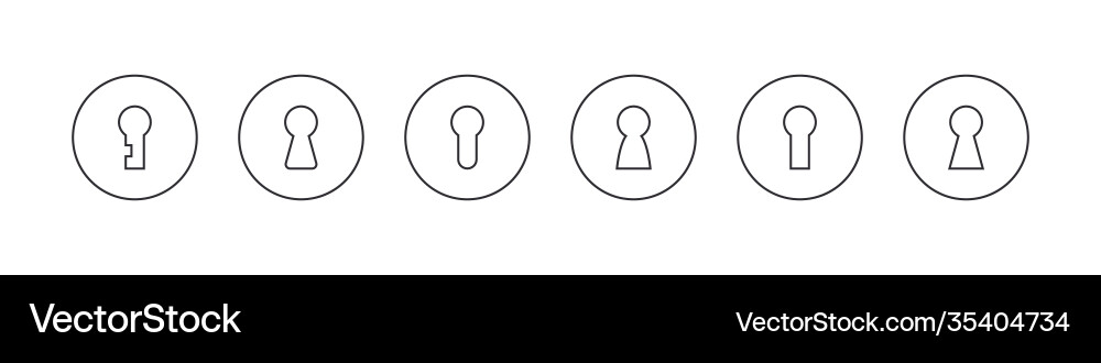 Keyhole icons linear design lock Keyhole icons linear design lock vector image