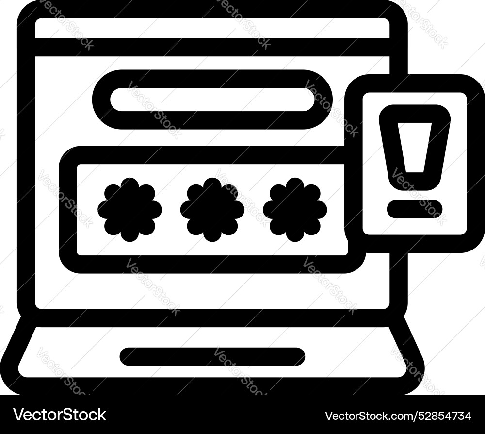 Laptop showing warning message with password Laptop showing warning message with password vector image