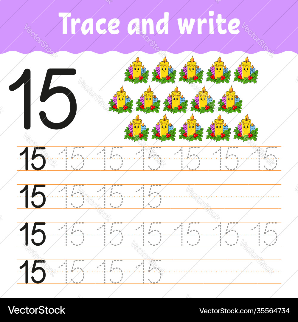 Learn numbers trace and write winter theme Learn numbers trace and write winter theme vector image